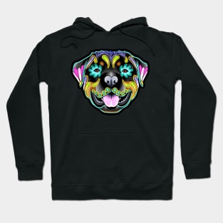 Rottweiler - Day of the Dead Sugar Skull Dog Hoodie